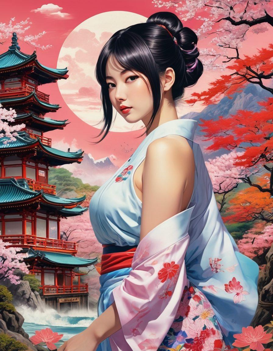 A dynamic collage showcasing various hentai genres, featuring a blend of artistic styles from traditional Japanese ink painting to modern digital art. Include vivid scenes with diverse characters in imaginative, playful settings, emphasizing creativity and cultural richness. The background should hint at the evolution of adult entertainment in an artistic display. Bright, engaging colors. 3D effect.